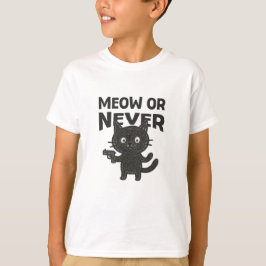 Camiseta Maullar o Nunca – Gato Negro Divertido
