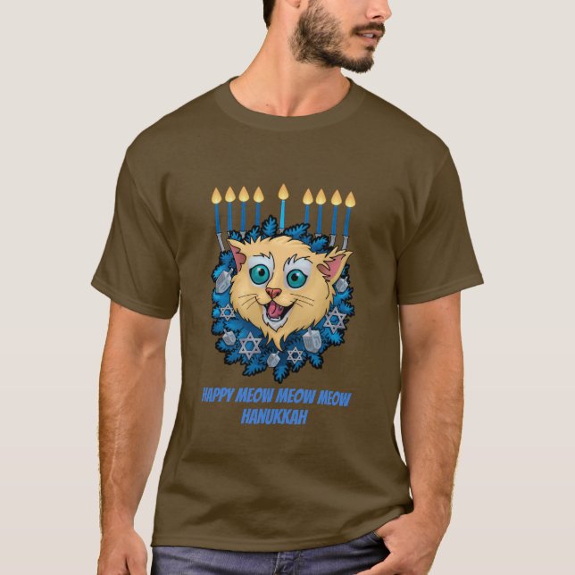 Camiseta Maullido feliz Jánuca (Anverso)