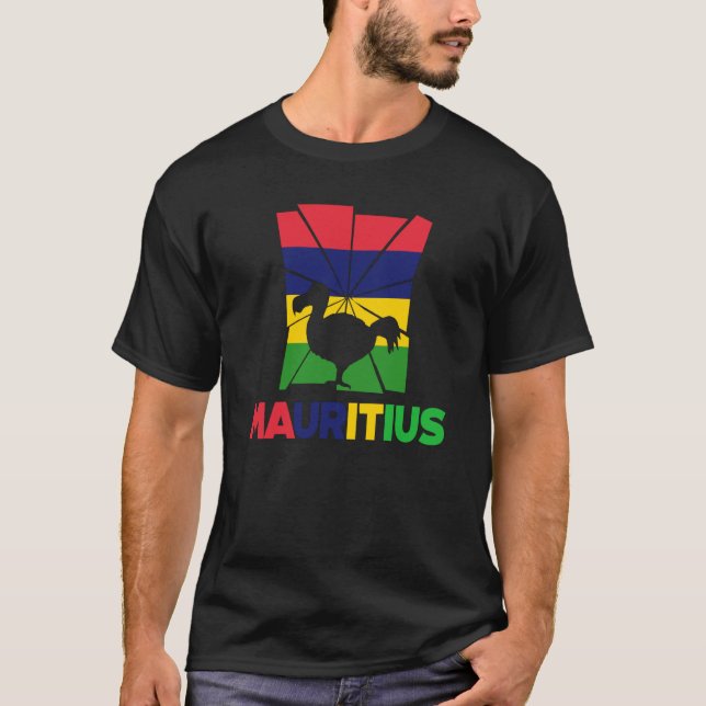 Camiseta Mauritius Mauritian Mauritius Flag Animal Silhouet (Anverso)