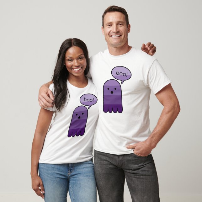 Camiseta Mauve Purple Boo Ghost Halloween (Unisexo)