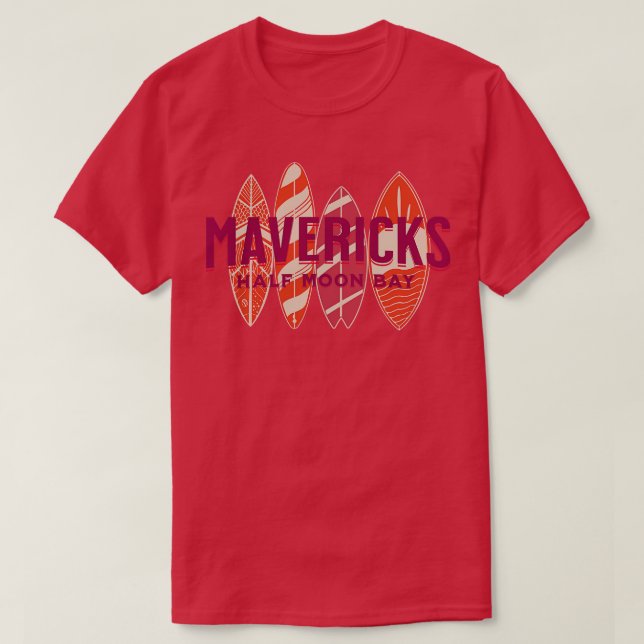 Camiseta Mavericks Half Moon Bay California Big Wave Surfin (Diseño del anverso)