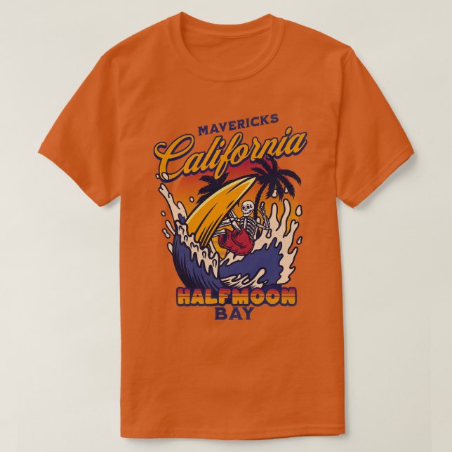 Camiseta Mavericks Half Moon Bay California Big Wave Surfin (Diseño del anverso)