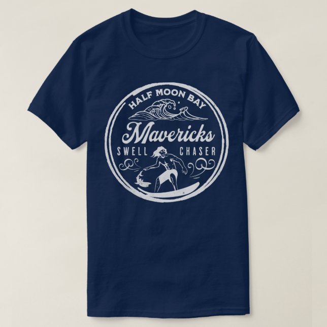 Camiseta Mavericks Half Moon Bay California Big Wave Surfin (Diseño del anverso)