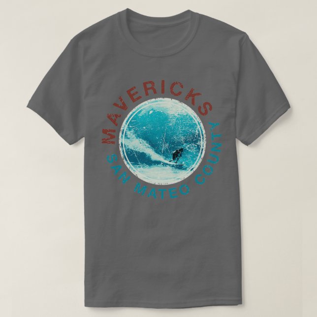 Camiseta MAVERICKS Media Moon Bay Big Wave Surfing Cali (Diseño del anverso)