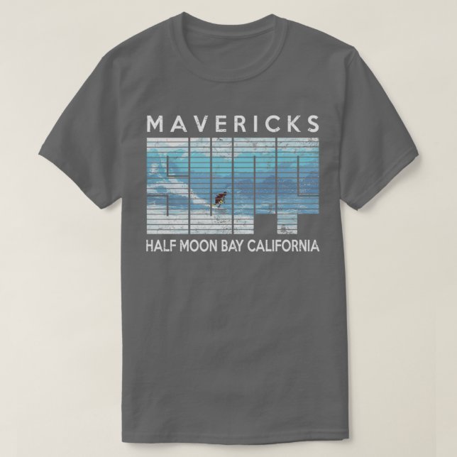 Camiseta MAVERICKS Mitad Moon Bay Big Wave Surfing (Diseño del anverso)