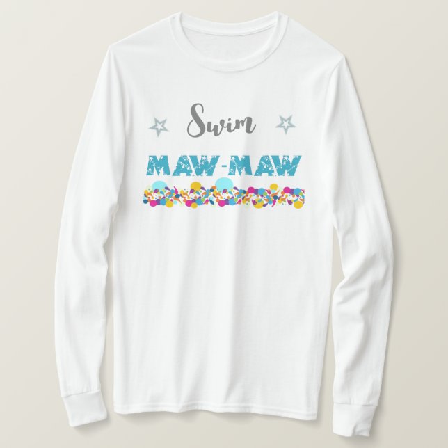 Camiseta Maw-Maw De Natación Colorida (Anverso del diseño)