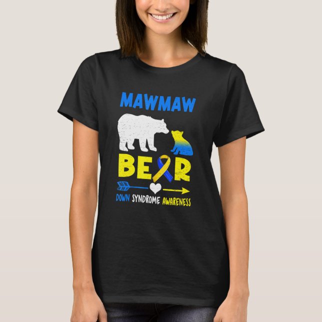 Camiseta Mawmaw Bear Family Matando Awarenes De Síndrome De (Anverso)