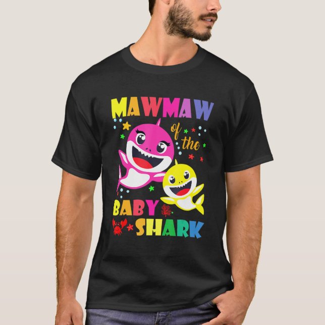 Camiseta Mawmaw De La Madre Del Padre Del Tiburón Cumple Co (Anverso)