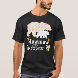 Camiseta Mawmaw Floral Flor Oso Cute Familia Mami Abuela