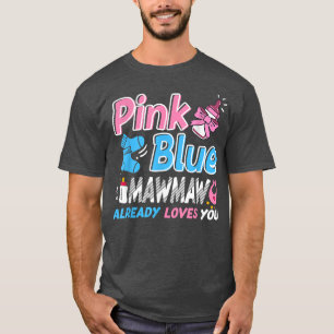 Camiseta Mawmaw Rosa O Azul Ama A Su Bebé Revelación De Gén