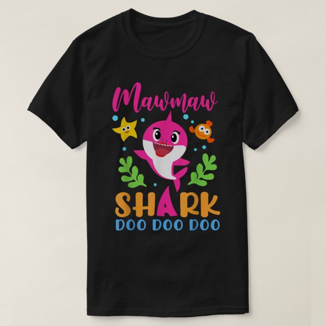 Camiseta Mawmaw Shark Mawmaw Shark Lover Madres Familiares  (Diseño del anverso)