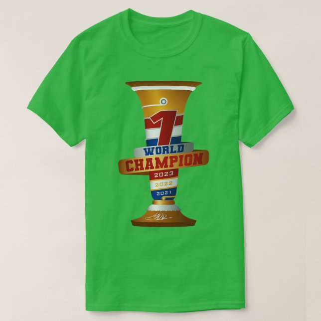 Camiseta Máx. 3 veces campeón mundial (Diseño del anverso)