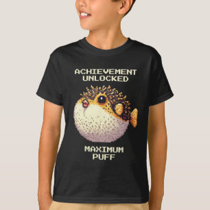 Camiseta Max Puff Logró Pixel Pufferfish Arte Retro Gamer