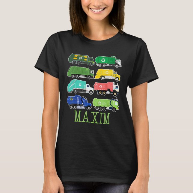 Camiseta Maxim Trash Truck For Kids Collector Ecologist Gar (Anverso)