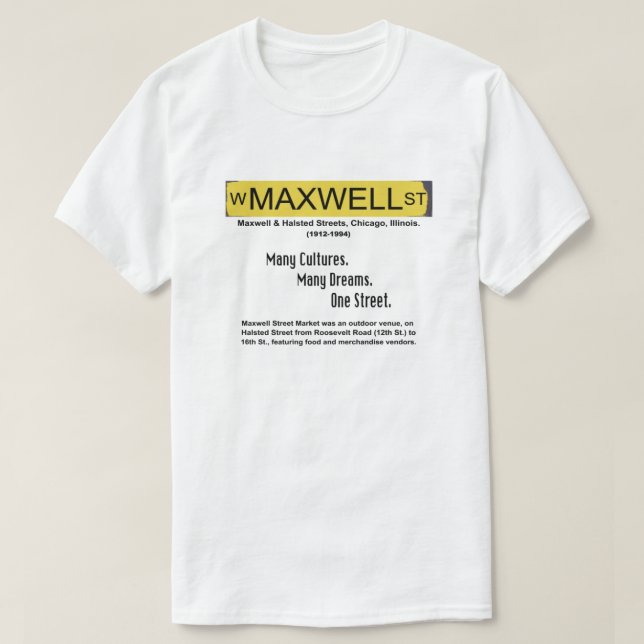 Camiseta Maxwell Street Market, Chicago, Illinois (Diseño del anverso)