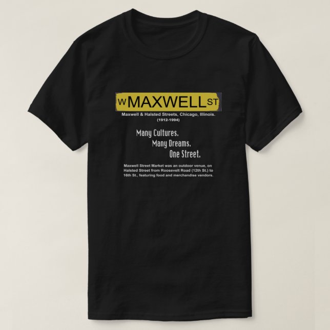 Camiseta Maxwell Street Market, Chicago, Illinois (Diseño del anverso)
