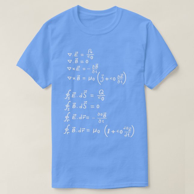 Camiseta Maxwellx27s Ecuación Física Matemática 1 (Diseño del anverso)