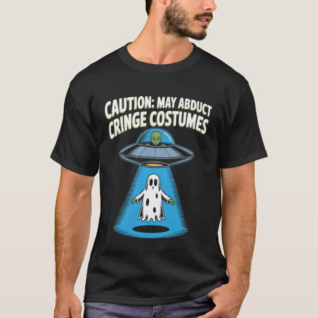 Camiseta May Abduct Cringe Costumes Funny Alien UFO Hallowe (Anverso)
