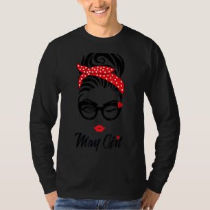 Camiseta May Chica Wink Oye Woman Face Wink Eyes Lady Birth