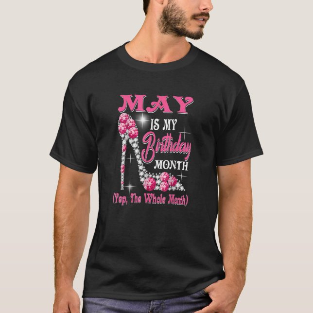 Camiseta May es mi cumpleaños, reina de zapatos, cumpleaños (Anverso)