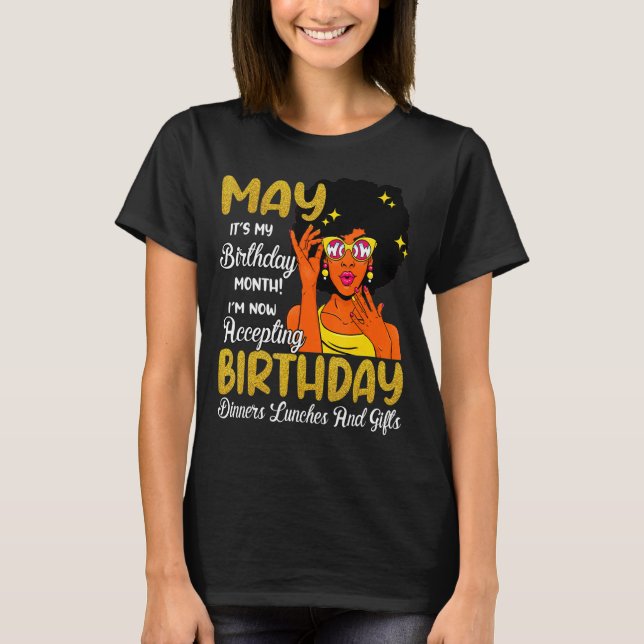 Camiseta May Es Mi Cumpleaños Todo El Mes Mayo Cumpleaños M (Anverso)