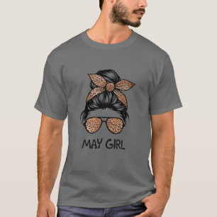 Camiseta May Girl - Girl With Glasses And Bandana On Her He