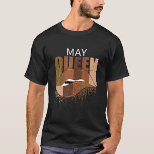 Camiseta May Queen Happy Birday Biting Lips Afro Black Wo