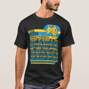 Camiseta May Taurus Hechos Rótulo Zodiaco Astrología de gir