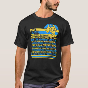 Camiseta May Taurus Hechos Rótulo Zodiaco Astrología de gir