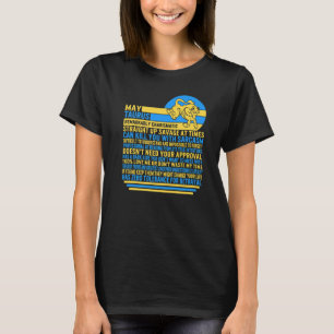 Camiseta May Taurus Hechos Rótulo Zodiaco Astrología de gir