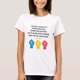 Camiseta Maya Angelou cita historia coraje RD Congo