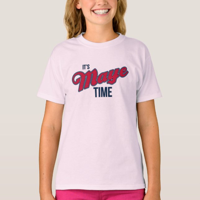 Camiseta Maye Fan Girl's Pink Tee | Game Day Football (Anverso)