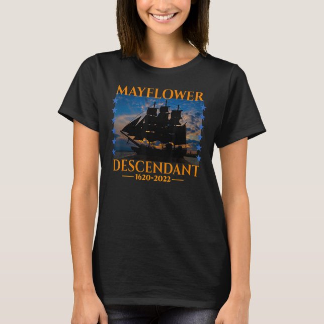 Camiseta Mayflower Descendant 402 años 2022 Buque Mayflower (Anverso)