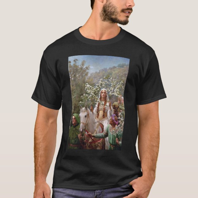 Camiseta Maying de la Reina Guinevere c. 1900 por John Coll (Anverso)