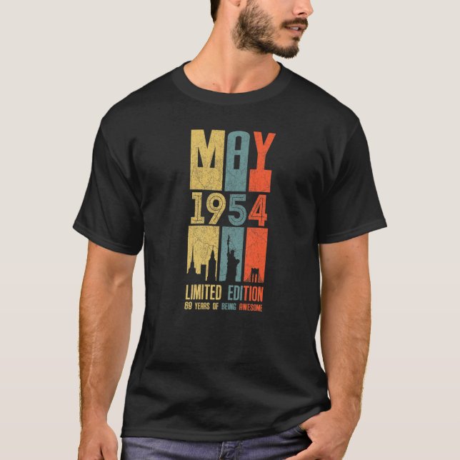 Camiseta Mayo 1954 69 Cumpleaños 69 Años Vin (Anverso)