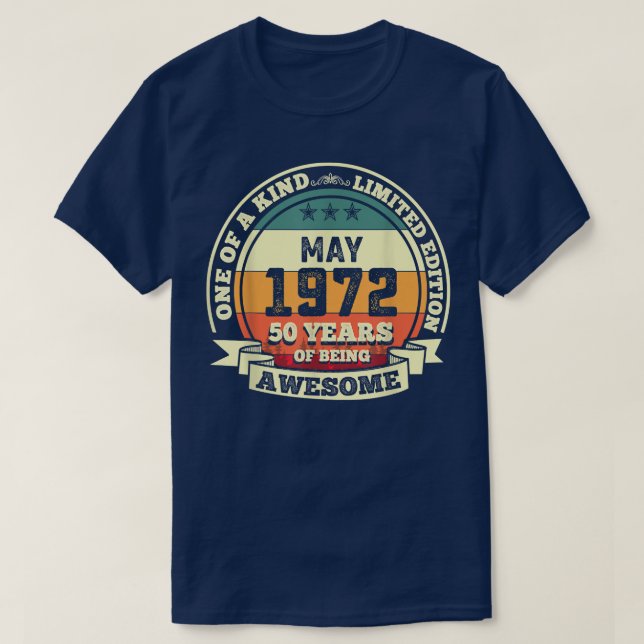 Camiseta Mayo 1972 50 Regalo de cumpleaños 50 años de ser d (Diseño del anverso)
