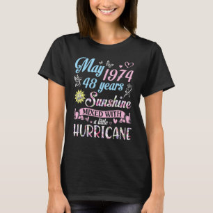 Camiseta Mayo 1974 Cumpleaños 48 Años De Ser Mezclado Sunsh
