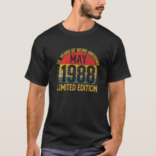 Camiseta Mayo 1988 35º Día 35 Años De Ser Un Regalo Increíb