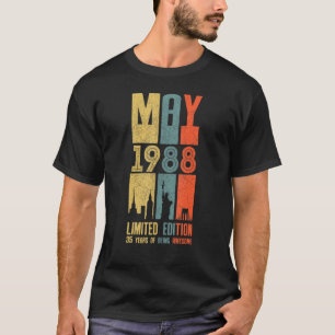 Camiseta Mayo 1988 35 Cumpleaños 35 Año de Edad 1988 Cumple