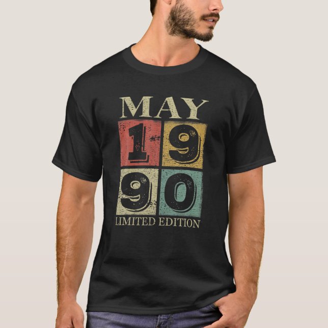 Camiseta Mayo 1990 32º Cumpleaños Hombres De 32 Años De Eda (Anverso)