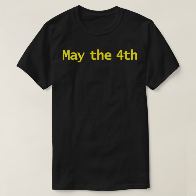 Camiseta Mayo 4.ª tipografía en texto amarillo (Diseño del anverso)