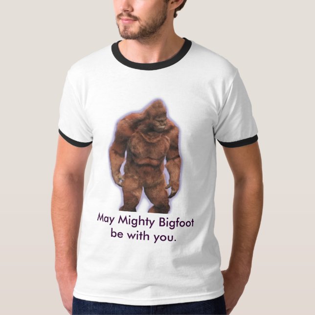 Camiseta Mayo Bigfoot poderoso esté con usted (Anverso)