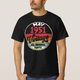 Camiseta Mayo de 1951 Vintage All Original Birthday Gift Re