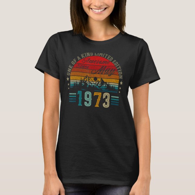 Camiseta Mayo de 1973 49º cumpleaños (Anverso)
