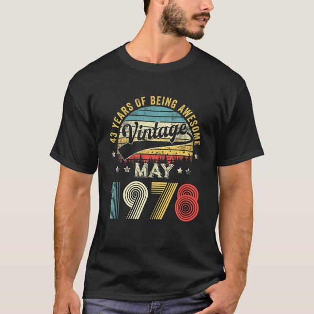 Camiseta Mayo De 1978 Edición Limitada Retro 43Rd Regalos B (Anverso)