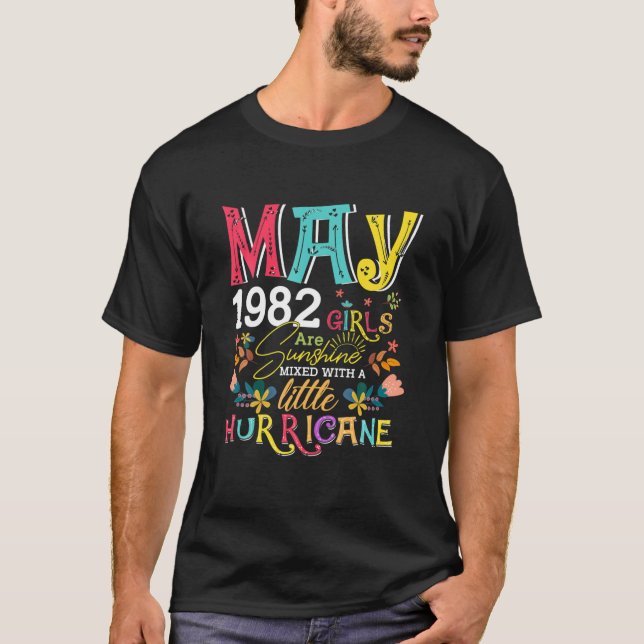 Camiseta Mayo de 1982 Chicas Sunshine Funny 40 Años Bir (Anverso)