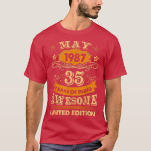 Camiseta Mayo De 1987 Viñeta 35º Cumpleaños Regalos De 35 A