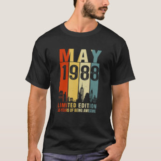 Camiseta Mayo De 1988 35 Años De Ser Una Vintage Increíble