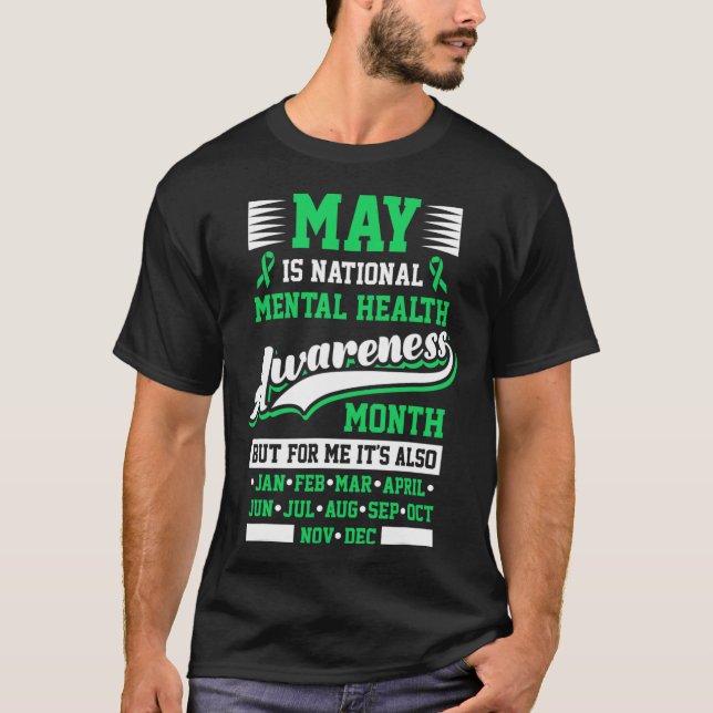 Camiseta Mayo Es Mes Nacional De Concienciación En Salud Me (Anverso)
