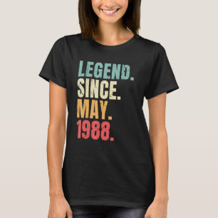 Camiseta Mayo Leyenda de Cumpleaños Desde Mayo 1988 Retro
